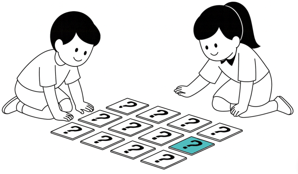 Two kids playing Memory Match